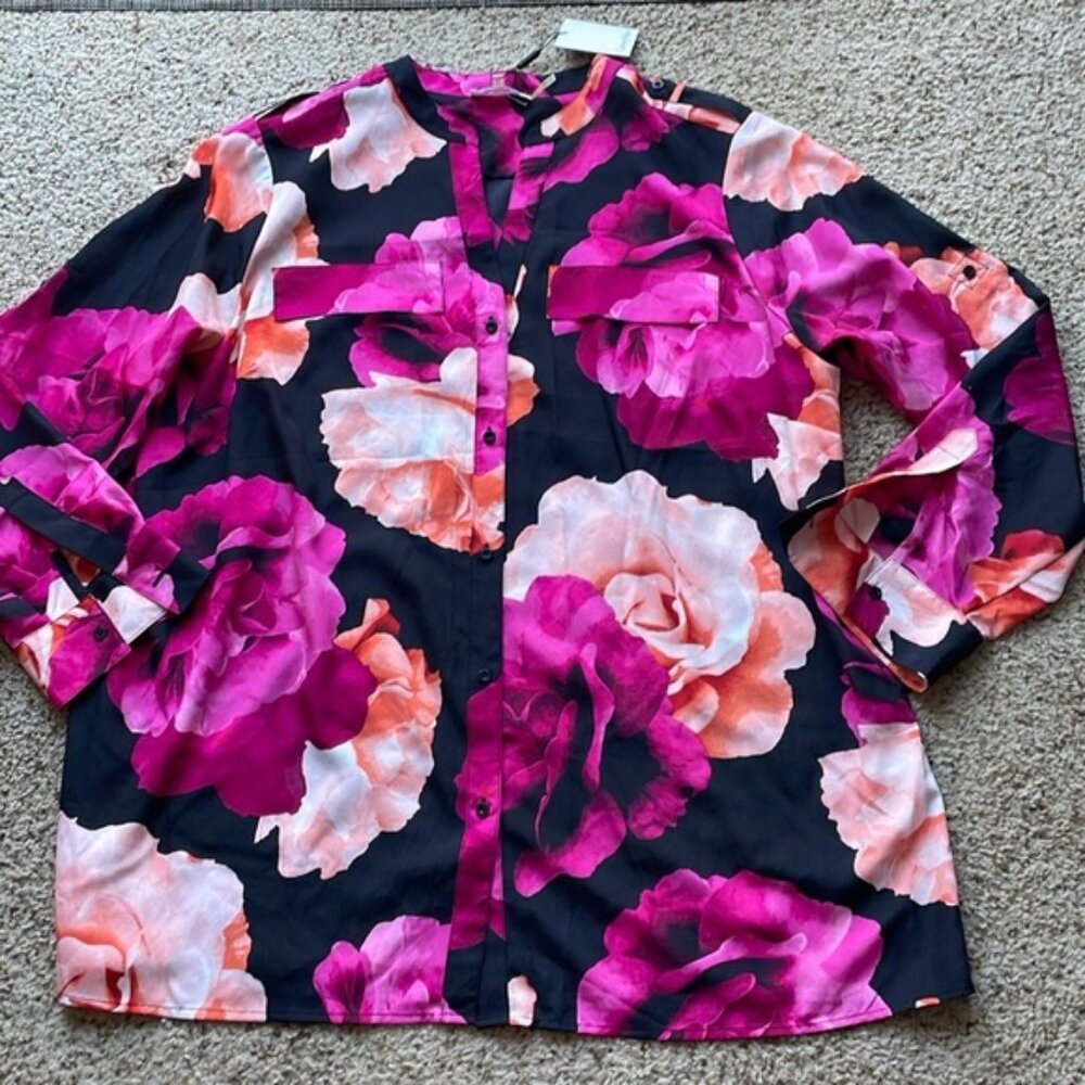 Calvin Klein floral button down size 1X